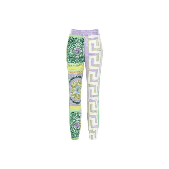 VERSACE Barocco Mosaic Print Sweatpants 'Lilac/Green Water'-0