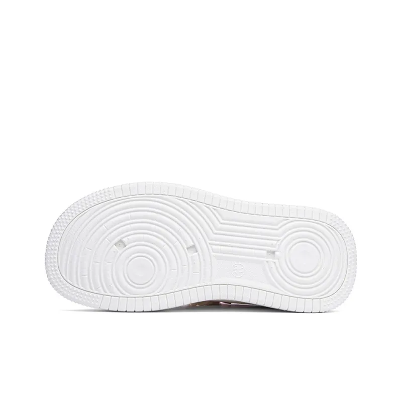 RENBEN Cushioning Balance Height Increasing Low Top Skateboard Shoes Women's White Pink-4