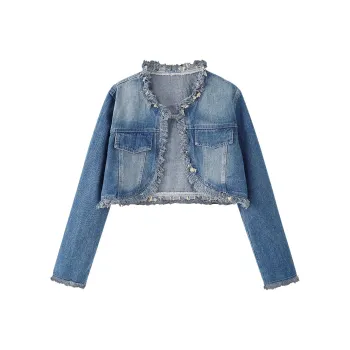 Concubine Zhu Denim Jacket Women's Vintage Blue