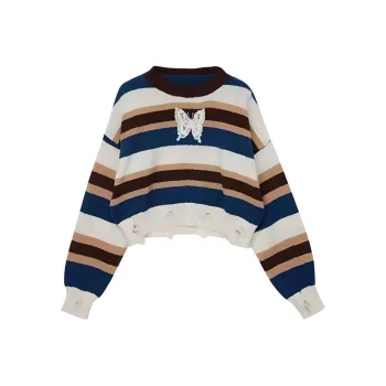 DOSOHEB Knitwear Women's Blue Coffee Color