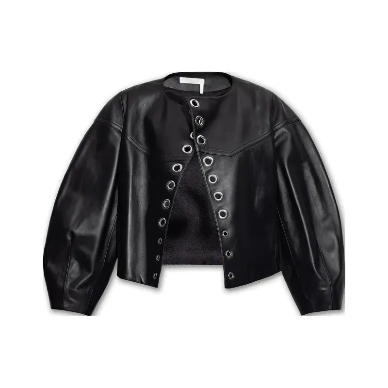 Chloe SS23 Leather Jacket Women's Black-0