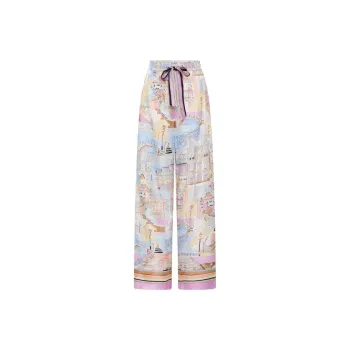 REBECCA VALLANCE Parfait Graphic-print Silk Trousers