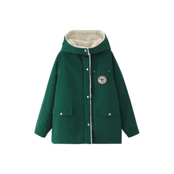 Initial Language Puffer Jacket Women's Dark Green