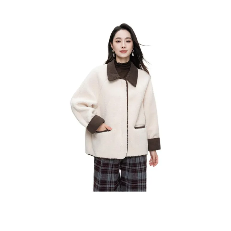 Shavani Cropped Coat Women's Milk White-0