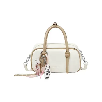 15 MINS Synthetic Leather Shoulder Bag, Crossbody Bag, Handbag Regular Women's White & Khaki/White & Coffee/Coffee