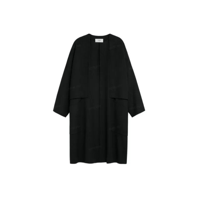 CELINE FW22 Velvet feel Coat Women's Black-0