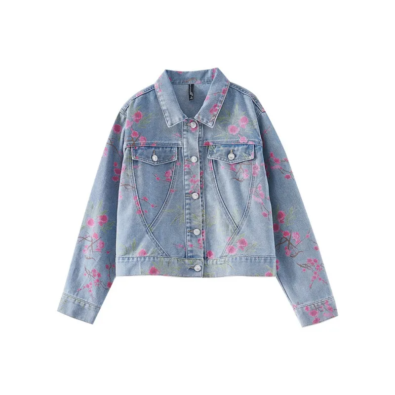 OUNIXUE Denim Jackets Women's Multicolor-0