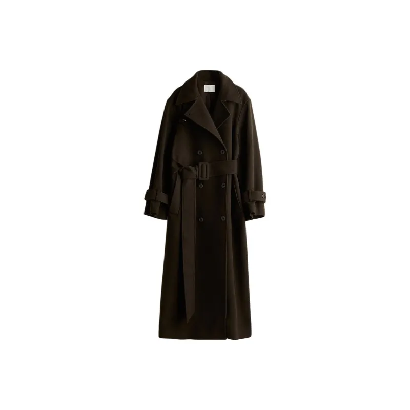 H&M Coats Women's Dark Khaki Green-0