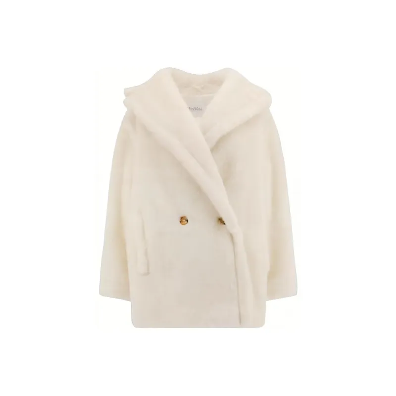 MaxMara Espero Teddy Button Up Short Coat-0