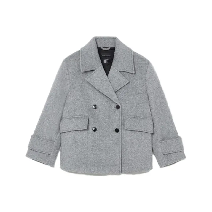 CLUB MONACO Velvet-feel Coat Women's Gray-0