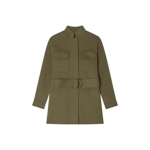 THEORY Velvet Jackets Women's Khaki Green
