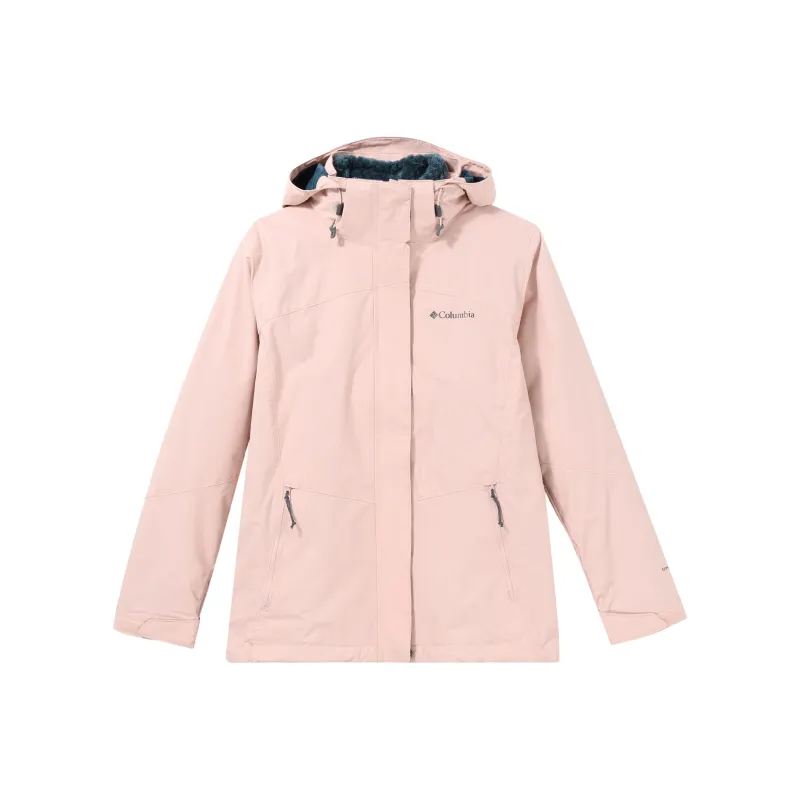 Columbia Outdoor Hiking Waterproof And Windproof Windbreaker Jacket Women's Light Pink-0
