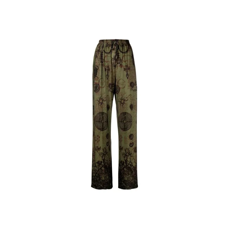 Marine Serre Knitted Sweatpants Women's Green-0