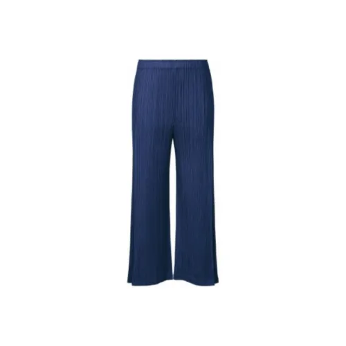 PLEATS PLEASE ISSEY MIYAKE FW22 Knitted Sweatpants Women's Dark Blue