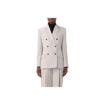 THEORY Double-Breasted Straight Hem Blazer