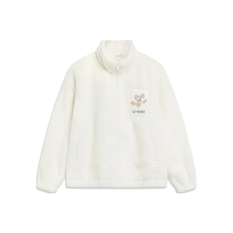 LiNing Sports Life Collection Velvet feel Coat Women's Ivory-0