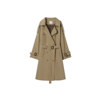 DIALOGUE Trench Coat Women's Classic Khaki