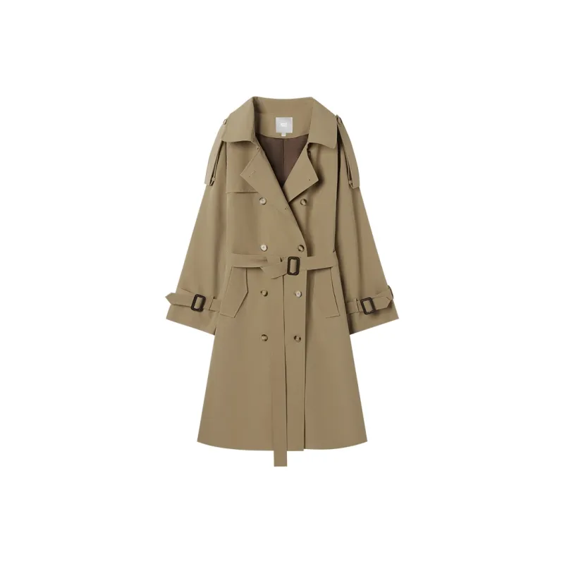 DIALOGUE Trench Coat Women's Classic Khaki-0