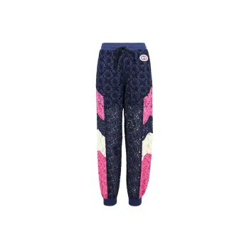 GUCCI Floral Lace Track Pants Ink Multi