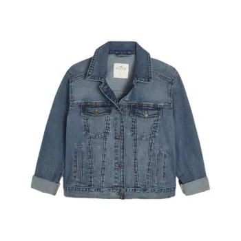 Hollister Denim Jacket Women's Deep Medium Washable