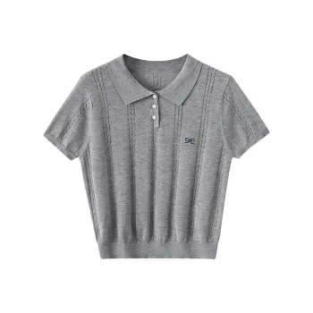 XIMENG Knitwear Women's Preppy Gray