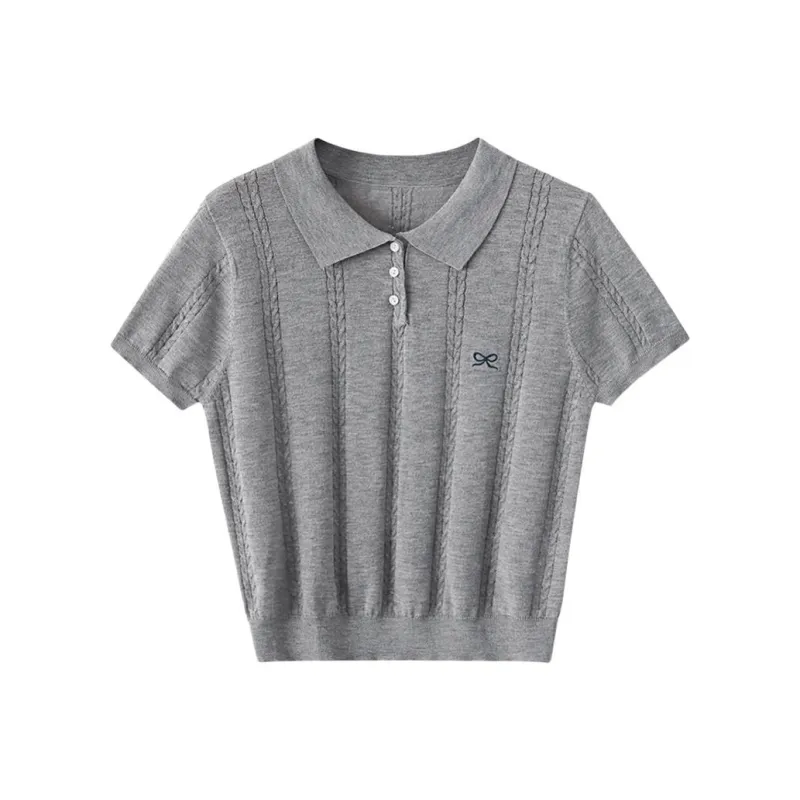 XIMENG Knitwear Women's Preppy Gray-0