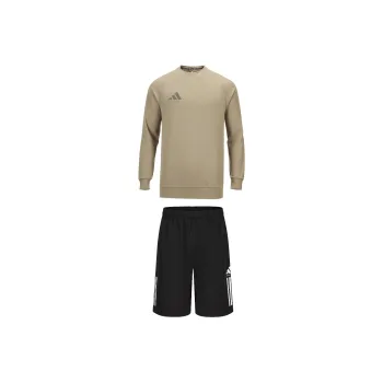 Adidas Casual Sportswear Men's Set Khaki Top+Black Shorts