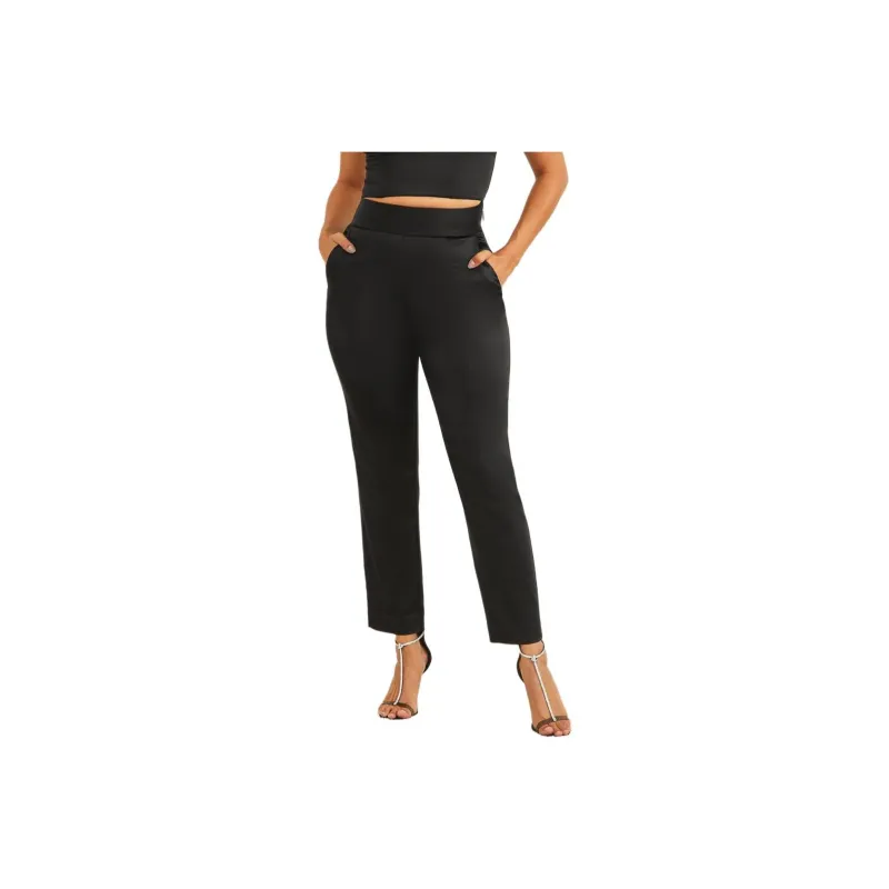 GUESS Roxanne Satin Pant Casual Pants Women's Black-0