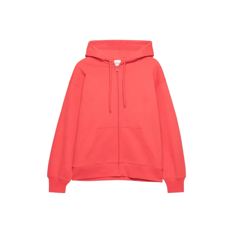 ARITZIA Cozy Sweatfleece Boyfriend Zip Hoodie Sweatshirt Women's Cherry Red/Cherry Red-0