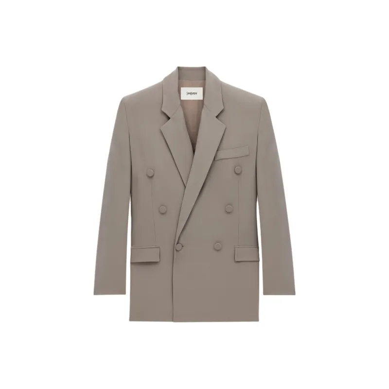 SAINT LAURENT FW24 Business Suit Coat Women's Taupe-0