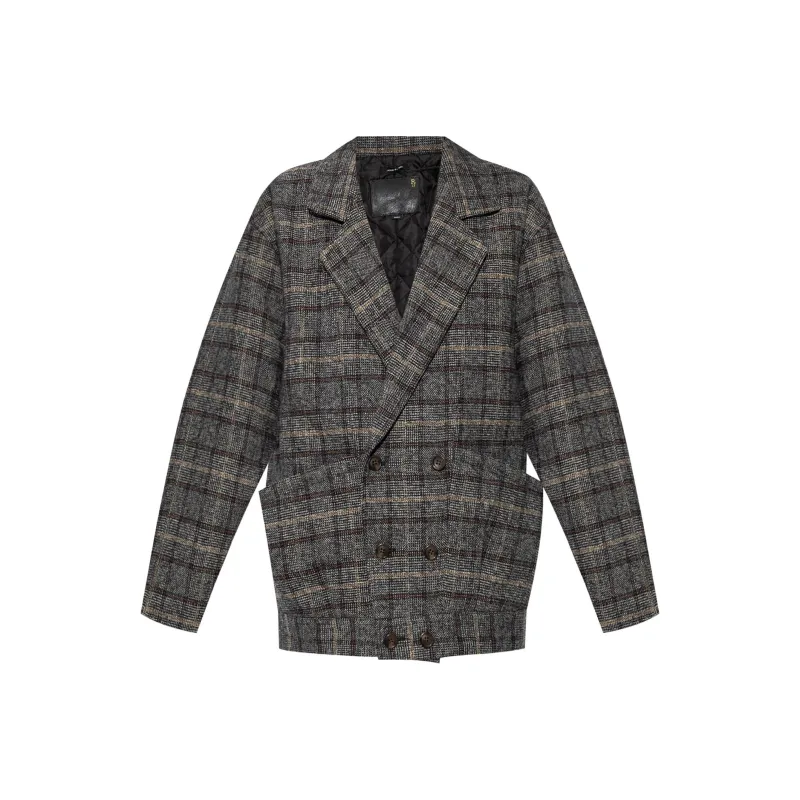 R13 Plaid check Double breasted Blazer-0