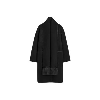 TOTEME Attached-Scarf Patch-Pocketed Coat