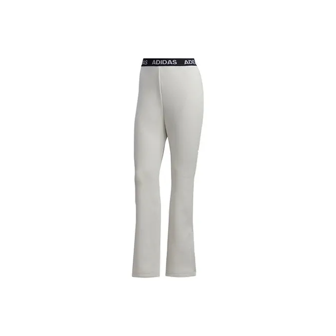 Adidas Knitted Sports Pants Women's Track Gray-0
