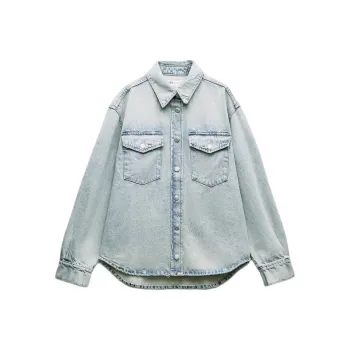 ZARA Trf Denim Jacket Women's Light Blue