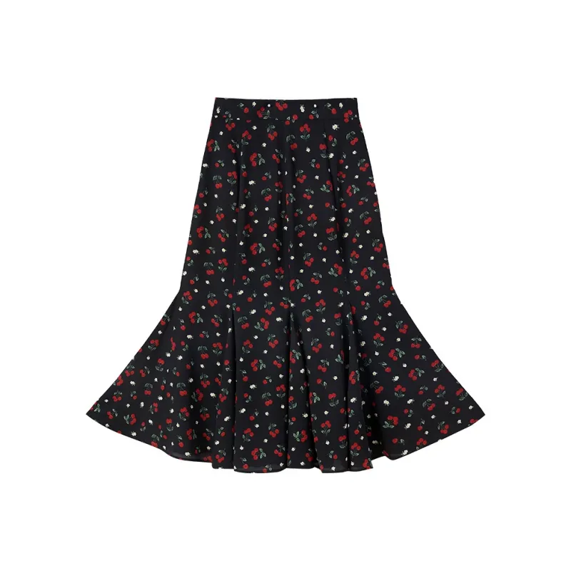 XIANGYING Casual Long Skirt Women's Black-1