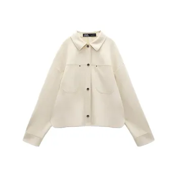 ZARA Cropped Coats Women's White