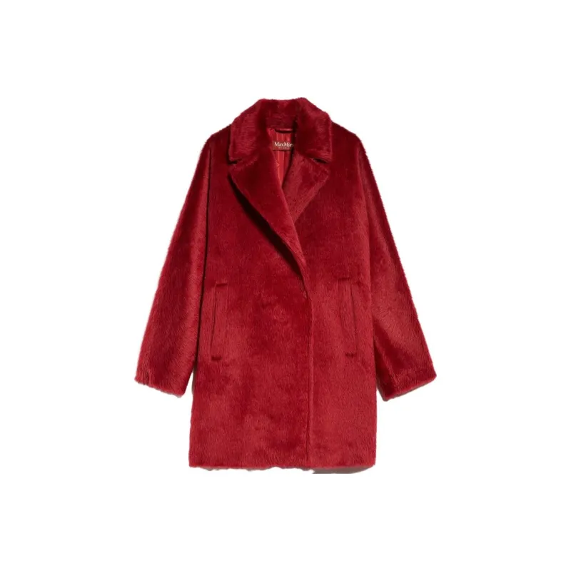 MaxMara FW23 Alpaca And Wool Coat Coats Women's Red-0
