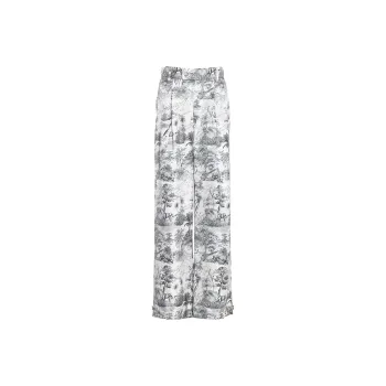 BESIONIA SS23 Casual Pants Women's White Pattern