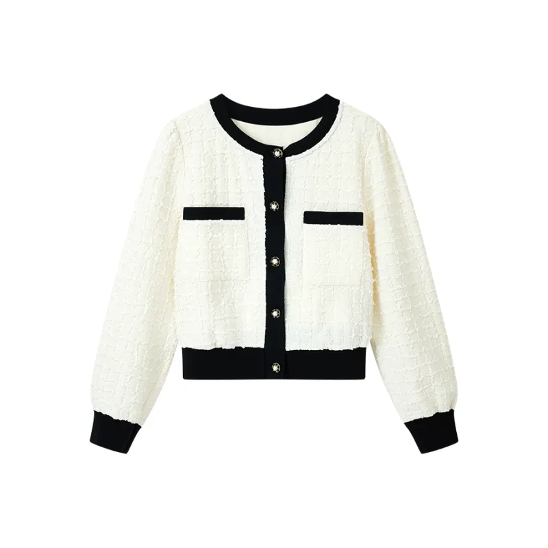 Yu Qianwen Cropped Coats Women's Beige-0