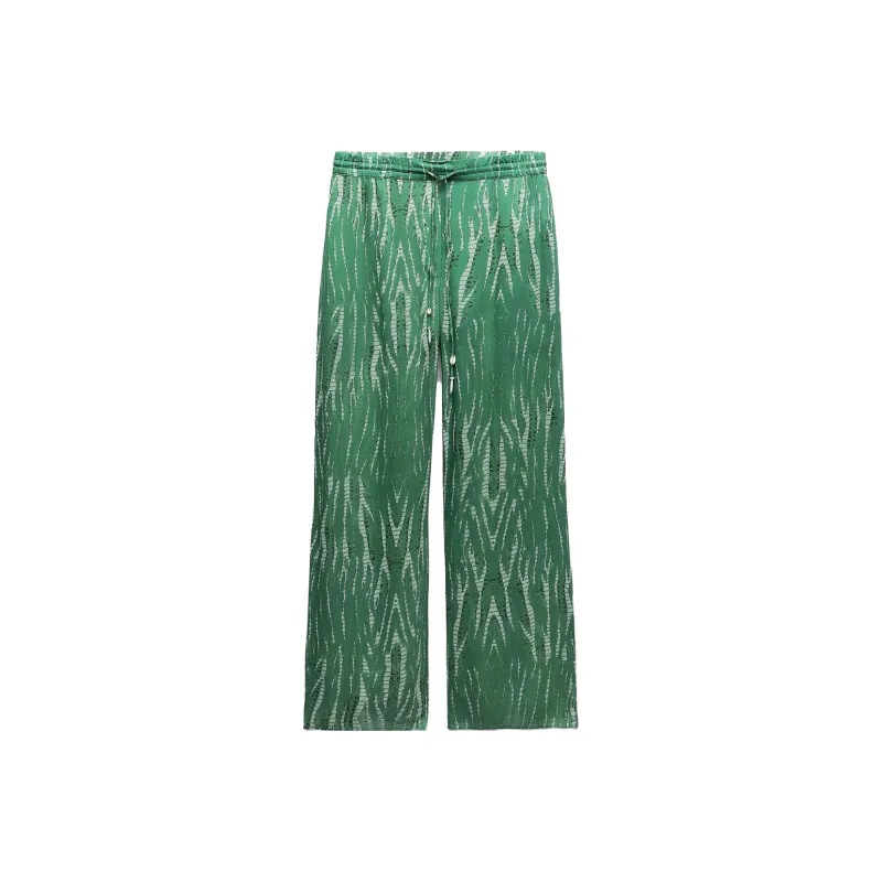 ZARA Casual Pants Women's Green-0