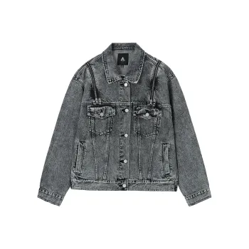 FUN Denim Jackets Women's Gray