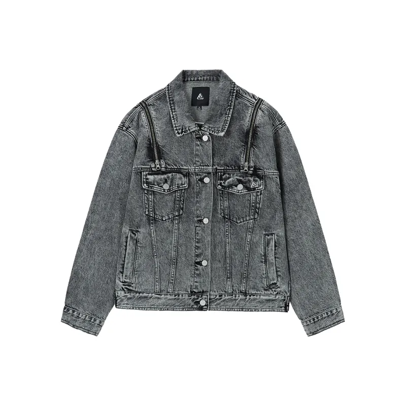 FUN Denim Jackets Women's Gray-0