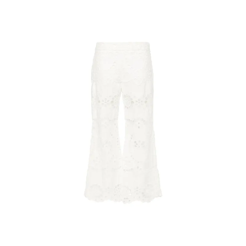 Zimmermann Lexi Embroidered Flare Pants-0