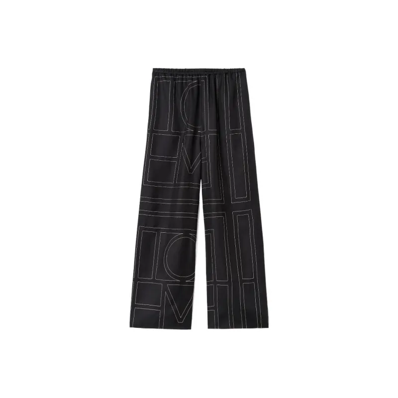 TOTEME Monogram Patterned Wide Leg Pants-0