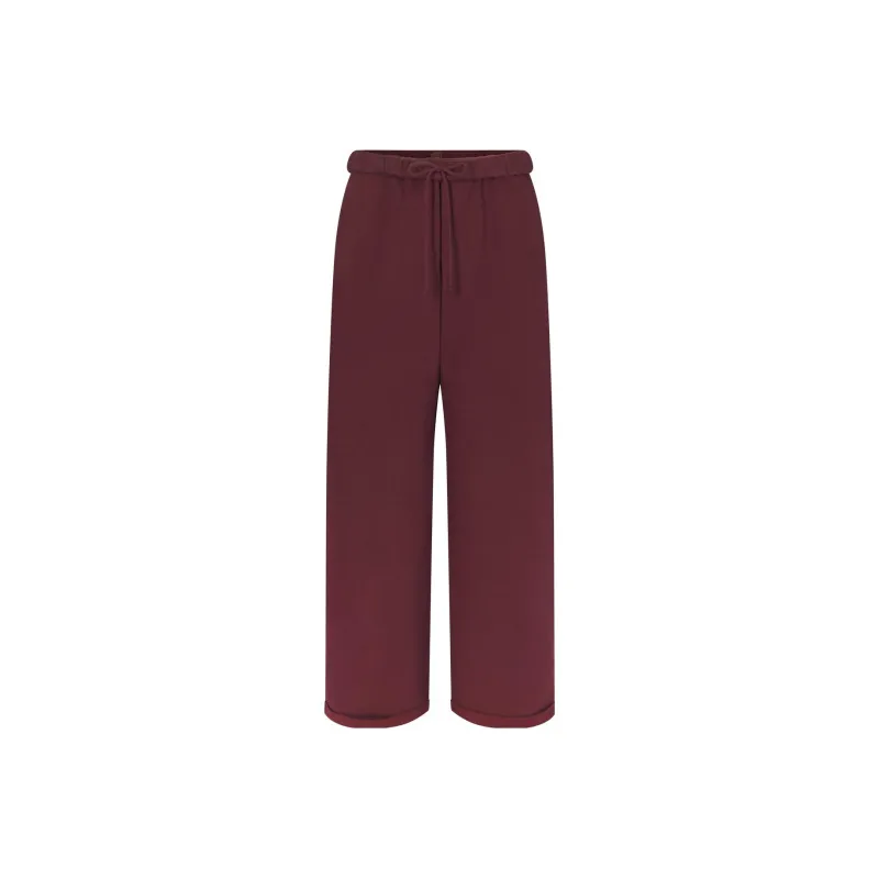 Skims COTTON FLEECE CLASSIC STRAIGHT LEG PANT Casual Pants Women's OXBLOOD/Fuchsia-0