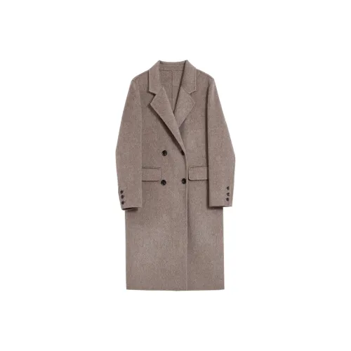 Mambe Double Sided Wool Coat Slightly Loose Women's Milk Oat