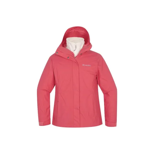 Columbia Outdoor Hiking SUPERFIT And Windproof To Keep Warm Windbreaker Jacket Women's Pink