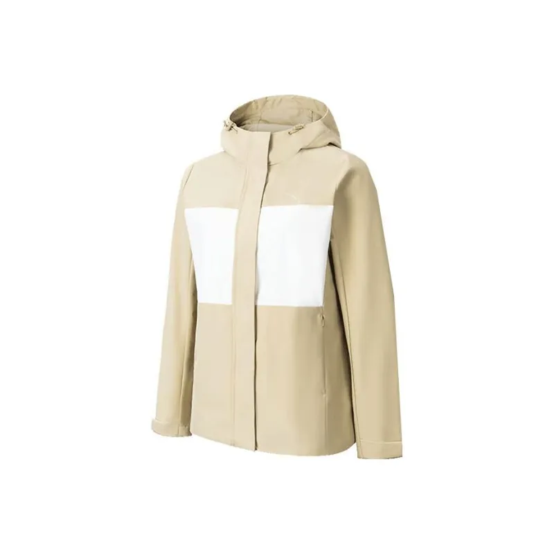 Anta Outdoor Collection Windbreaker Jacket Women's Khaki/Duck Down White-0