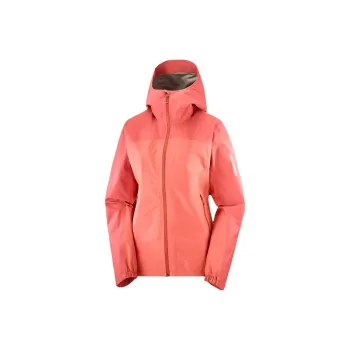 SALOMON OUTLINE Waterproof And Breathable Water-Repellent Windbreaker Jacket Women's Mineral Red