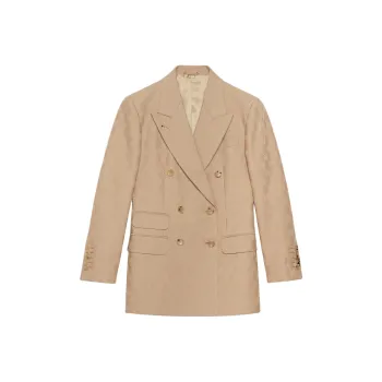 GUCCI Gg Wool Jacquard Jacket 'Camel'